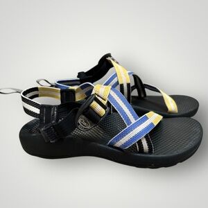 Chaco Adjustable Strap Sandals Arch Support Blue Yellow Black Size 8